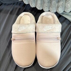 Nike Pink Slip-On Slippers with zipper compartment